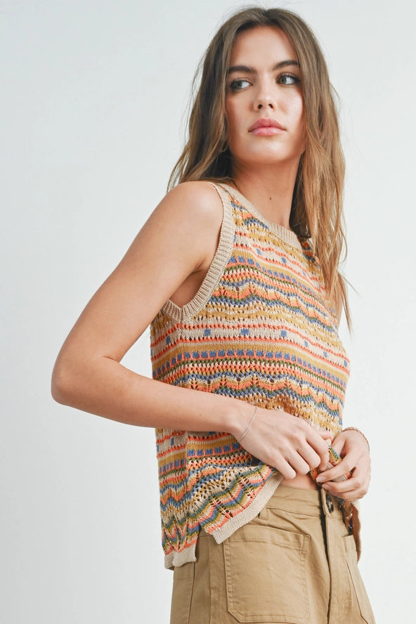 Geo Pattern Knit Top