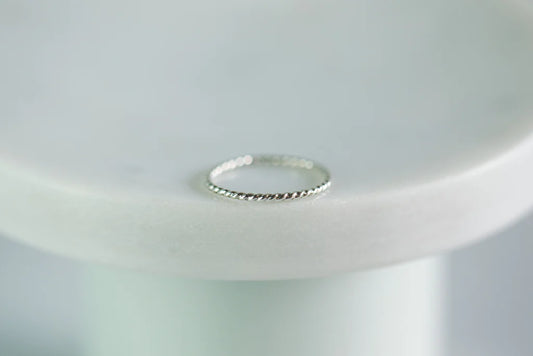 Rope Stacking Ring - Silver