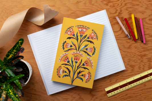 Golden Floral Classic Layflat Journal Notebook