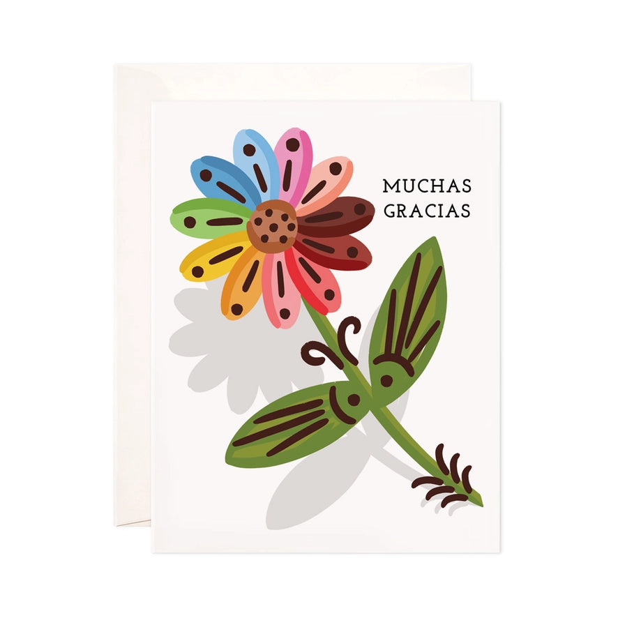 Gracias Flower Greeting Card - Spanish Thank You Card