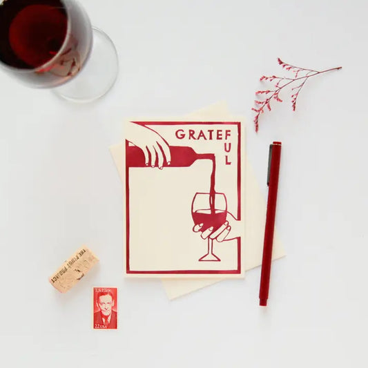 Grateful Wine Fall Gratitude Card