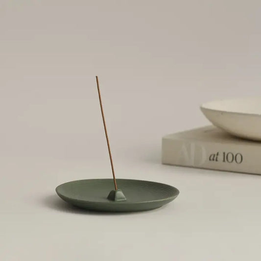 Green Ceramic Incense Holder