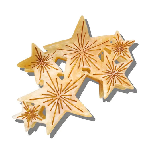 Hand-Painted Celestial Stars Claw Clip