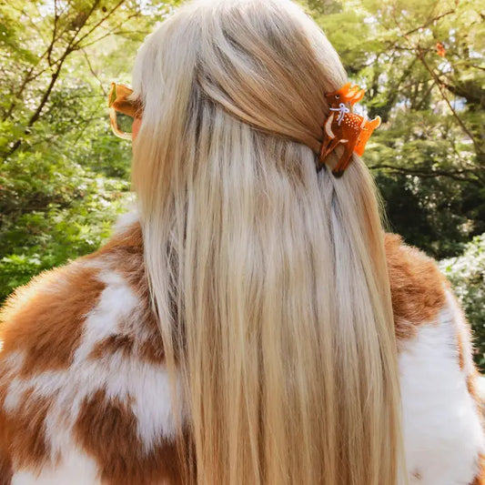 Hand-Painted Fawn Claw Clip