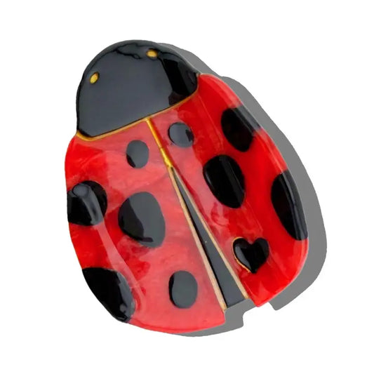 Hand Painted Ladybug Claw Clip