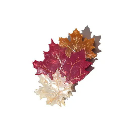 Hand Painted Maple Leaves Claw Clip