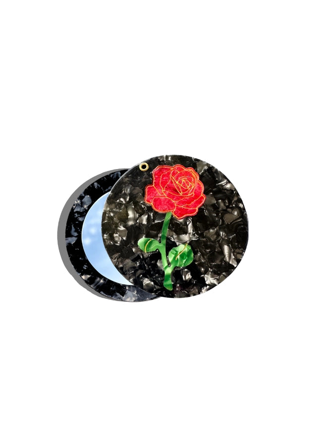 Rose Stem Compact Mirror