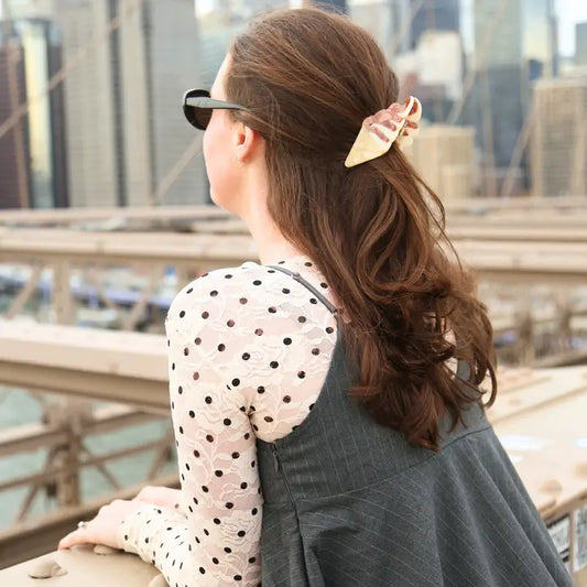 Hand-Painted Soft Serve Ice Cream Claw Clip