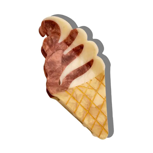 Hand-Painted Soft Serve Ice Cream Claw Clip