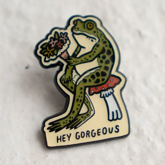 Hey Gorgeous Enamel Lapel Pin