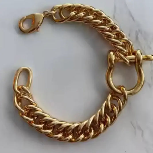 Horse Bit Carabiner Cuban Bracelet
