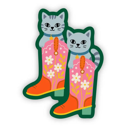 Cowboy Boot Cats Sticker