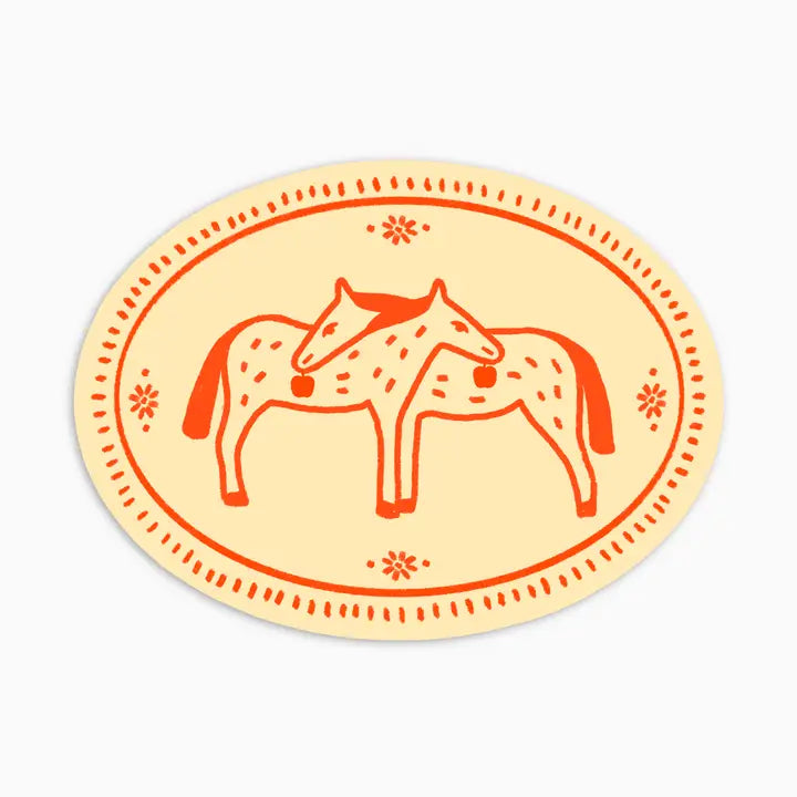 Hugging Horses Sticker
