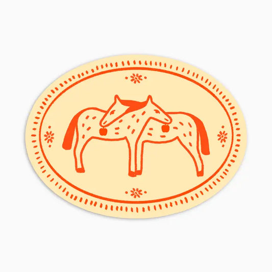 Hugging Horses Sticker