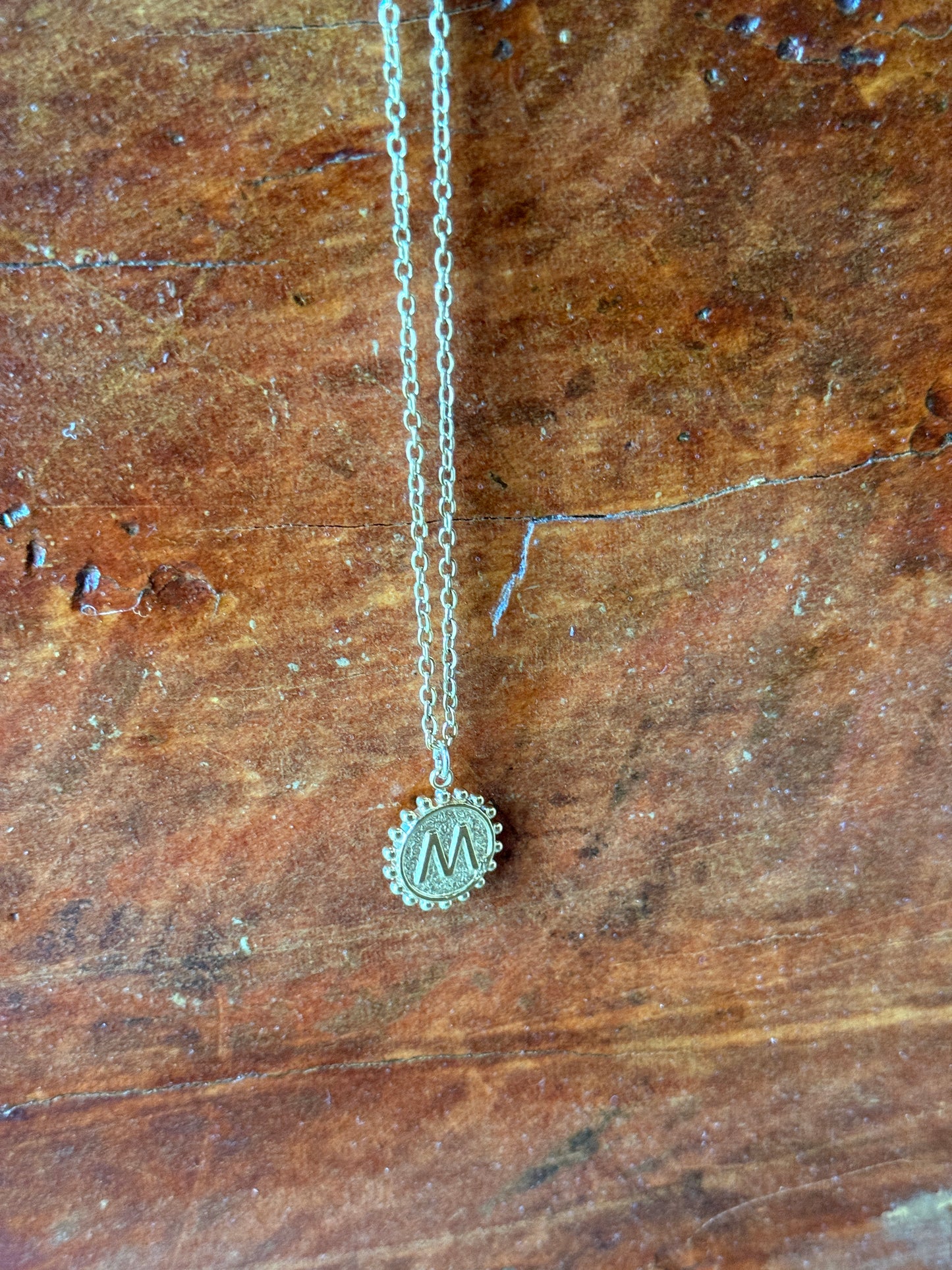 Initial Round Medallion Necklace