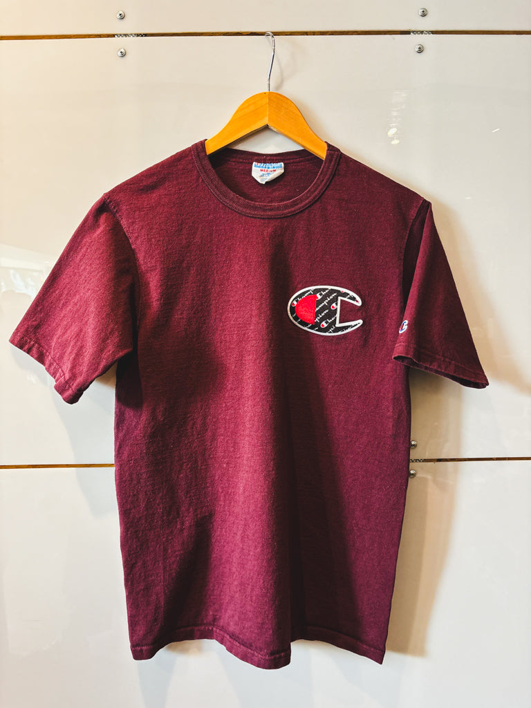 Champion Maroon Logo Tee - vintage