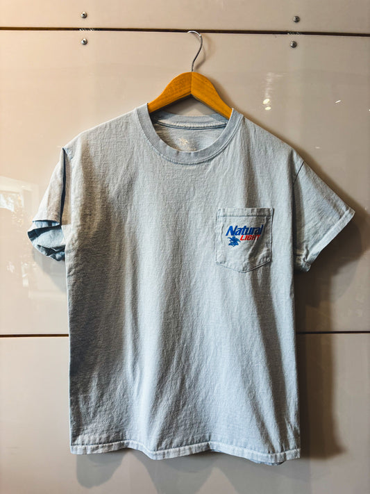 Natural Light baby blue s/s tee - vintage
