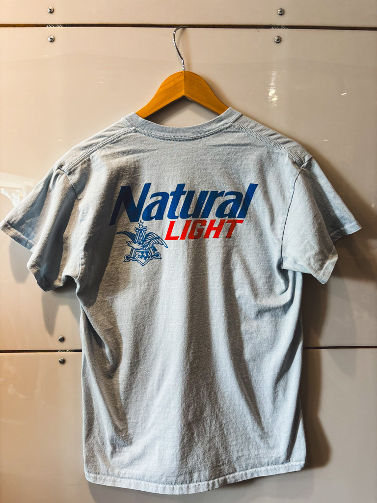 Natural Light baby blue s/s tee - vintage