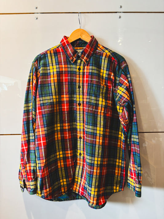 LL Bean oranges reds flannel- vintage