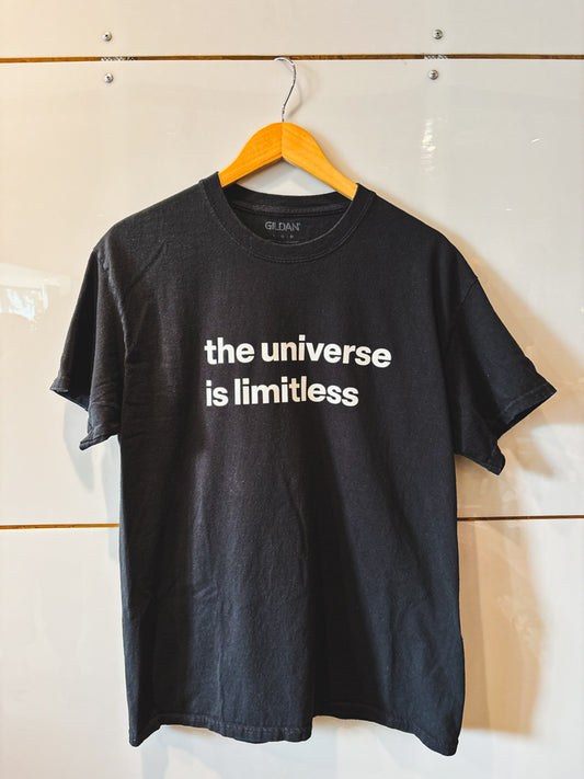 The Universe is Limitless black s/s tee - upcycled