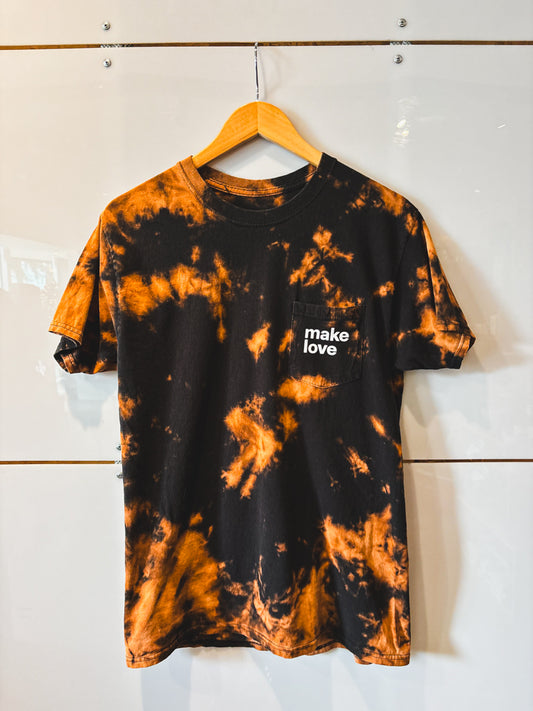 Make Love tie dye s/s tee - upcycled