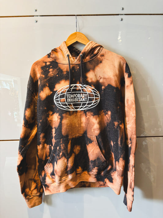Globe tie dye hoodie - upcycled