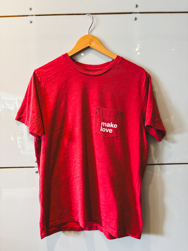 Make Love Levi's red pocket tee - upcycled