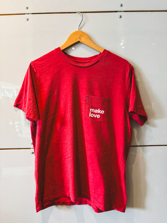 Make Love Levi's red pocket tee - upcycled