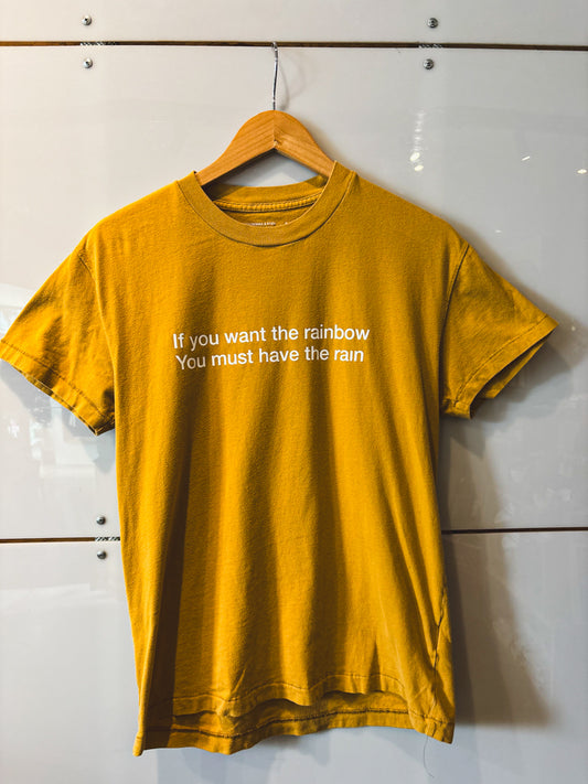 If You Want the Rainbow mustard s/s tee - upcycled