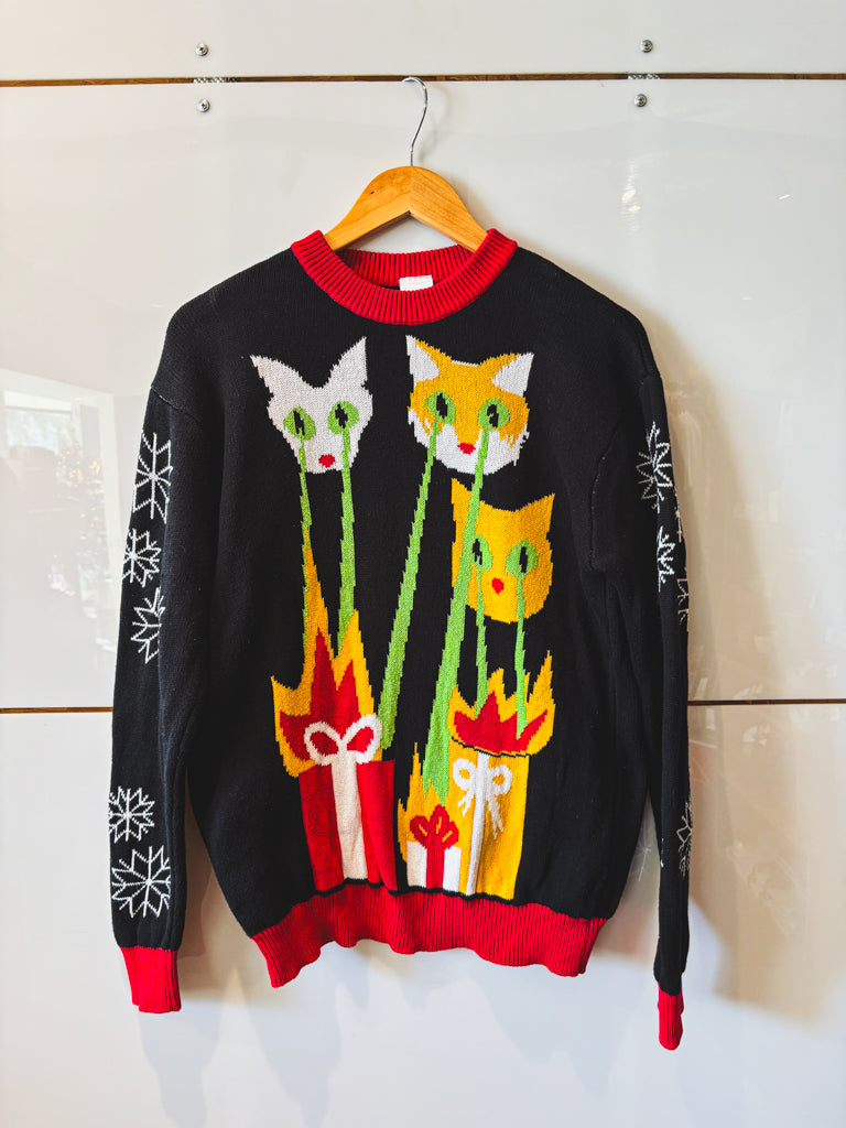 Laser Cat Christmas sweater - vintage