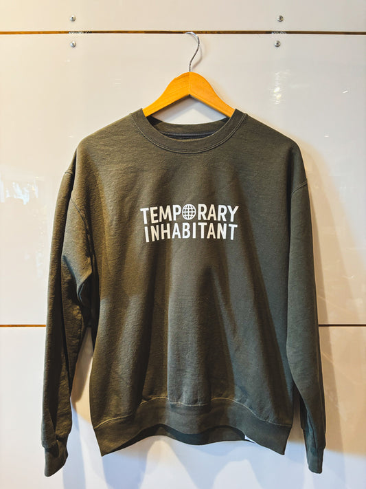 Logo forest green crewneck sweatshirt - upcycled