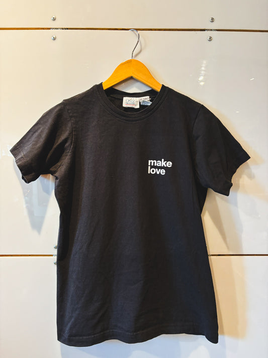 Make Love black s/s tee- upcycled