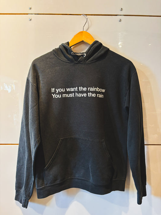 If You Want the Rainbow black hoodie - upcycled