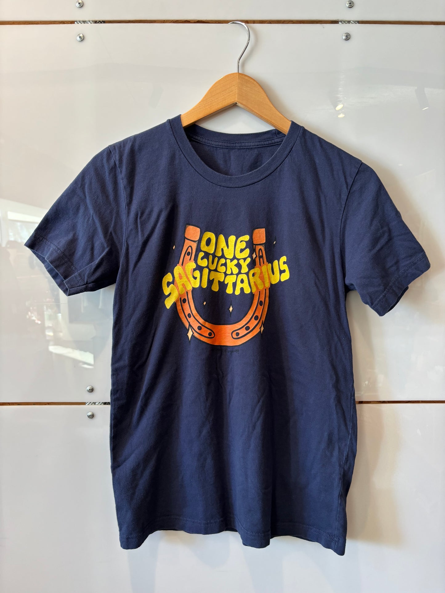 One Lucky Sagittarius navy s/s tee- vintage