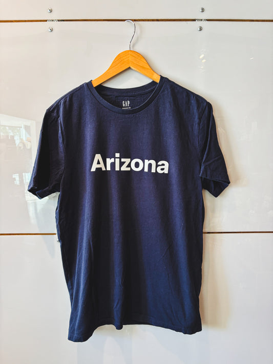 Arizona Block navy s/s tee - upcycled