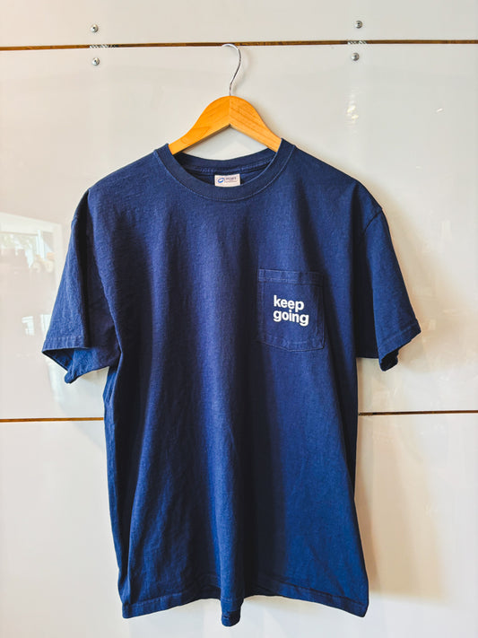 Keep Going navy pocket s/s tee - upcycled