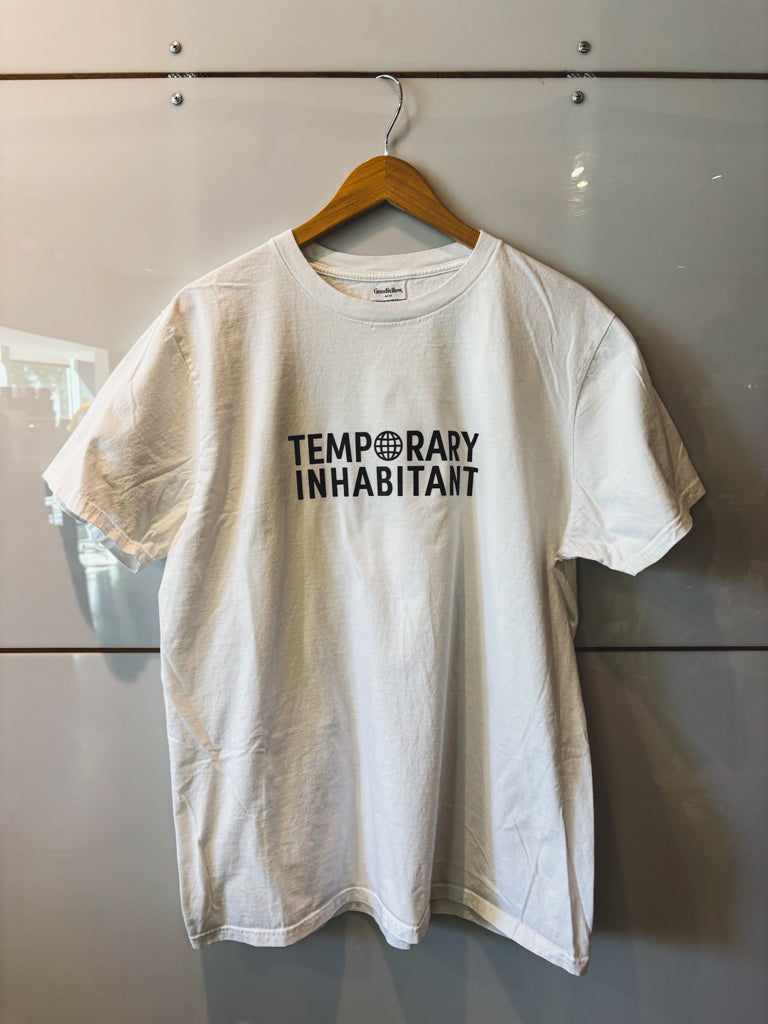 Logo white with black lettering s/s tee - upcycled