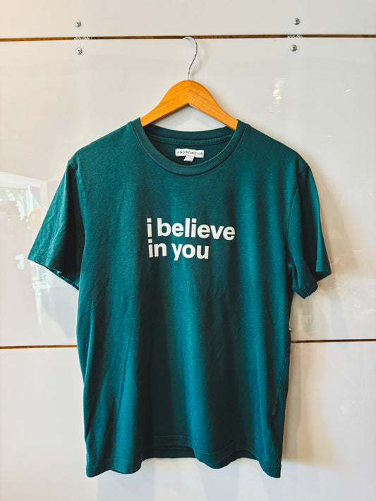I Believe In You teal s/s tee - upcycled