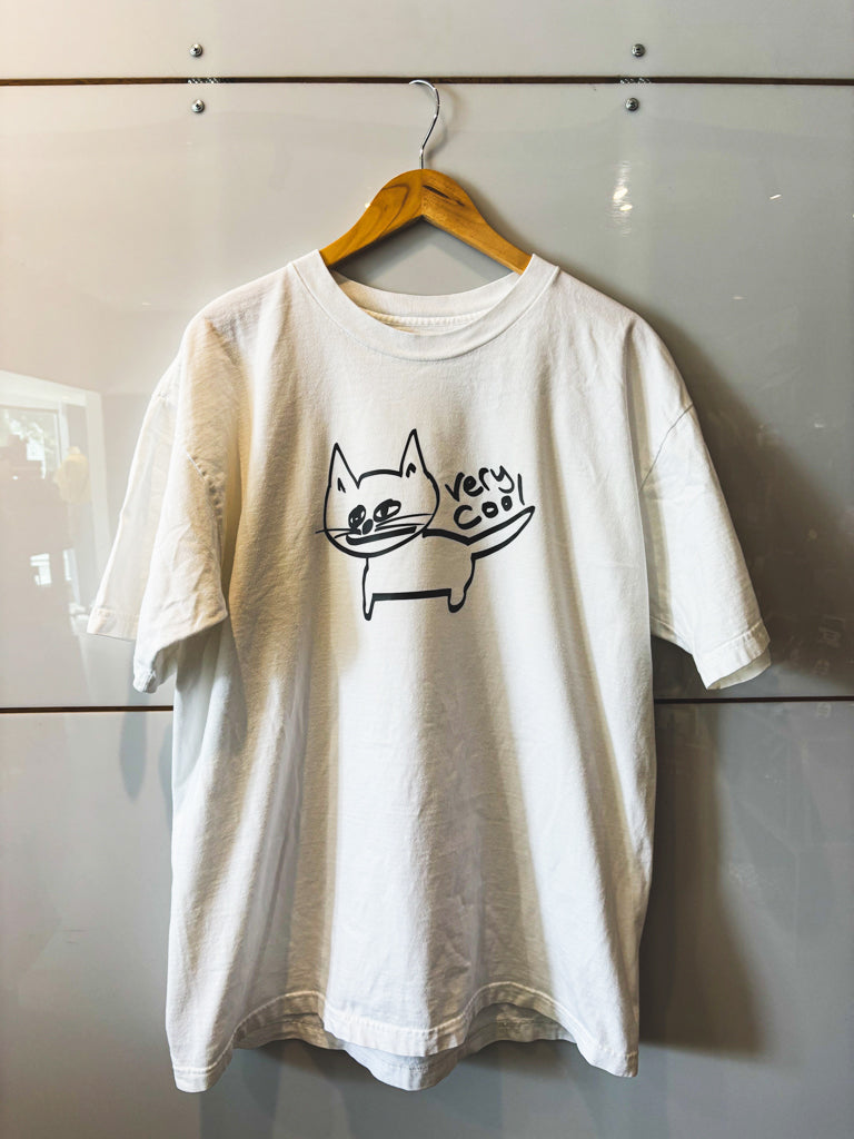 Very Cool Cat white with black design s/s tee