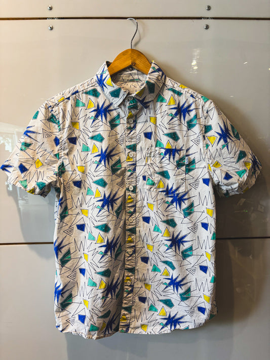Hurley Shapebursts white s/s button up- vintage
