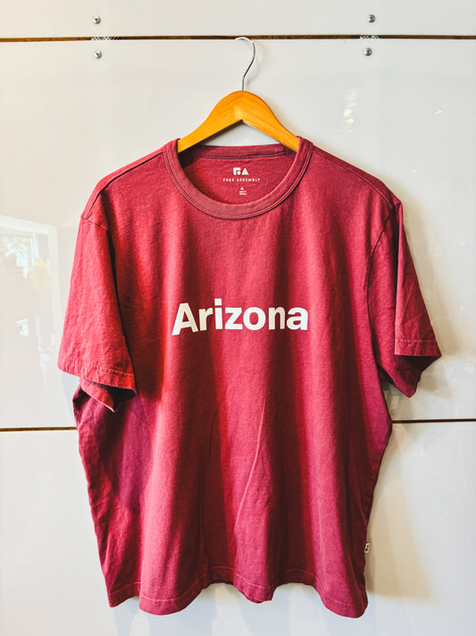 Arizona Block mauve s/s tee - upcycled