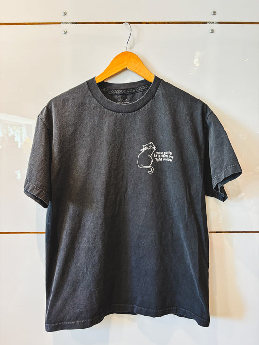 You Gotta Be Kitten Me black tee - vintage