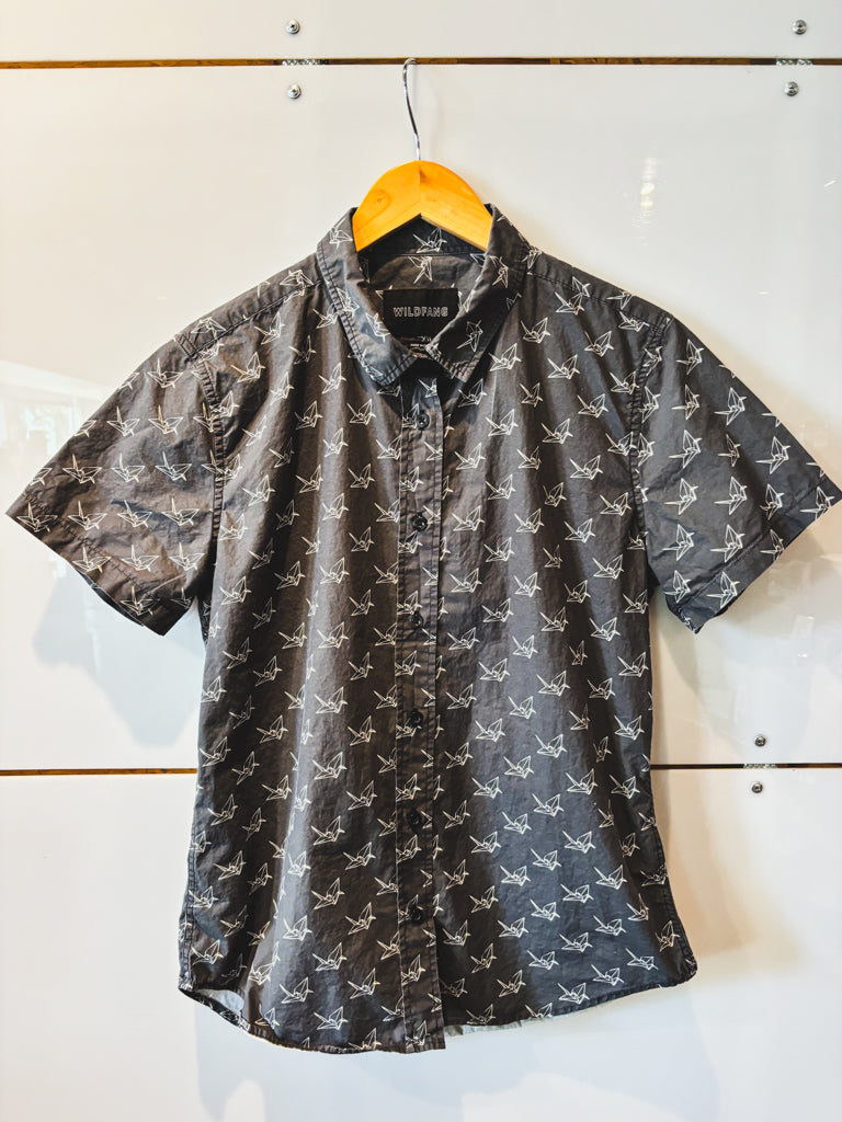 Wildfang paper cranes s/s button up- previously loved