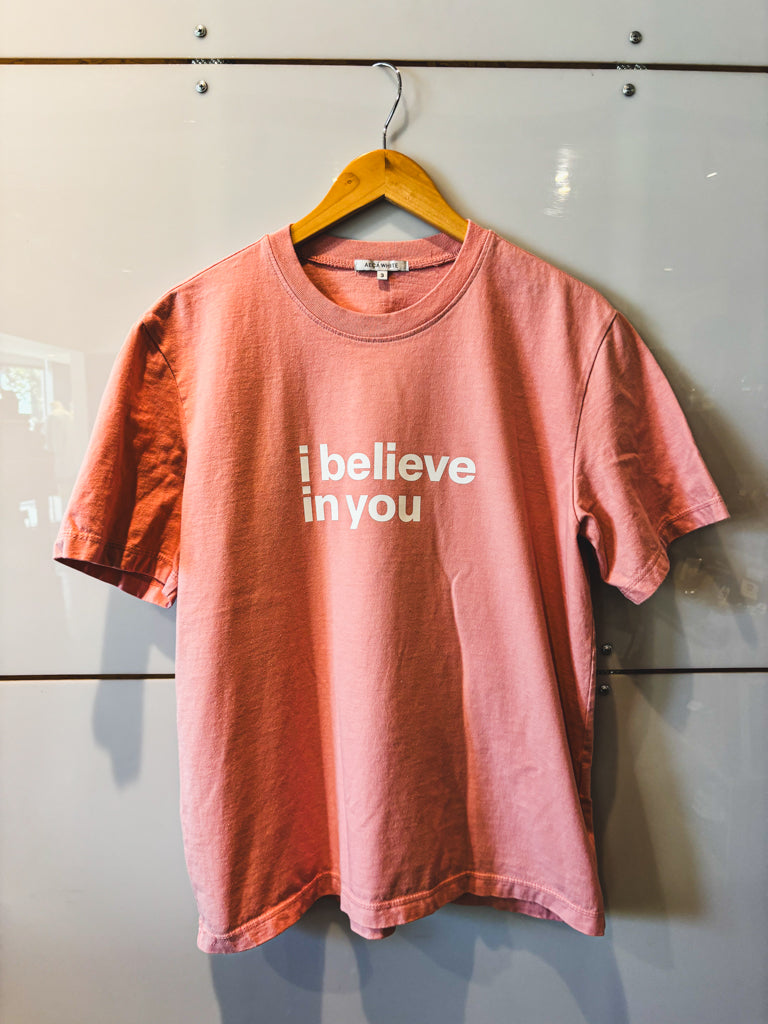 I Believe In You dusty rose s/s tee - upcycled