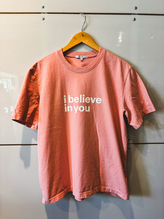 I Believe In You dusty rose s/s tee - upcycled