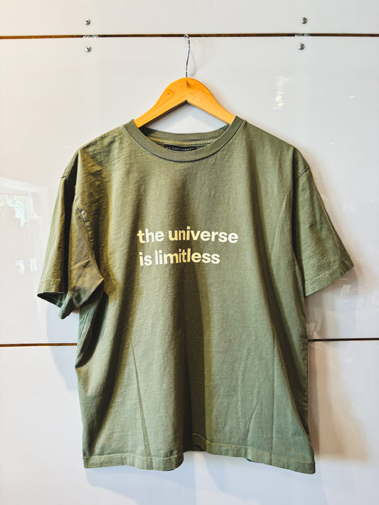The Universe is Limitless sage s/s tee - upcycled