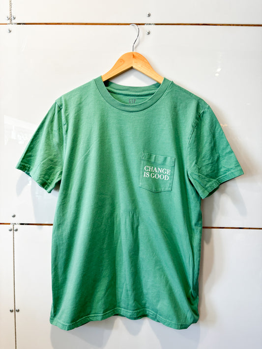 Change is Good kelly green pocket s/s tee - upcycled