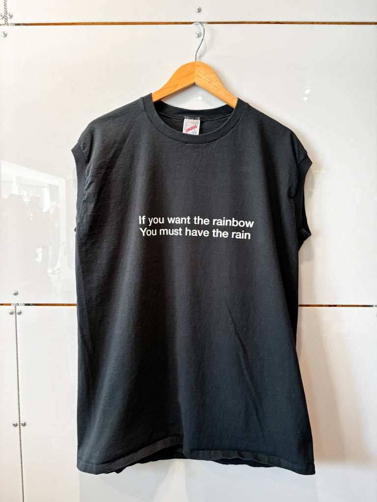 If You Want the Rainbow black tank- upcycled