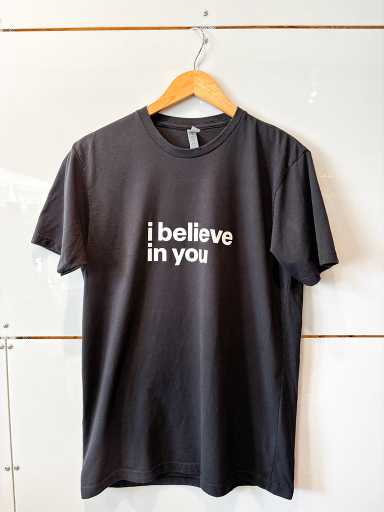 I Believe In You black s/s tee - upcycled