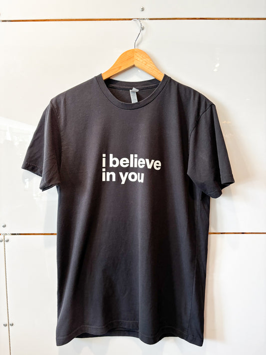 I Believe In You black s/s tee - upcycled
